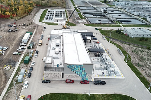 overhead view of treatment plant