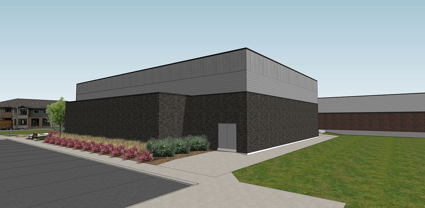 Sir Winston Churchill Recreation Centre Gym Expansion - rendering of exterior new gym