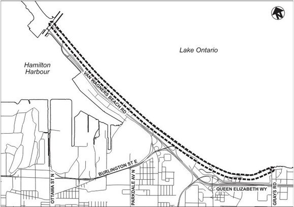 Study area for Confederation Beach/Hamilton Beach Shoreline Management Master Plan