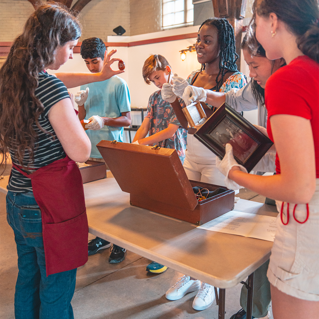 kids partici[ating in archaeology event
