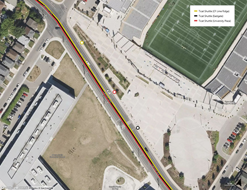 Hamilton Stadium stop locations