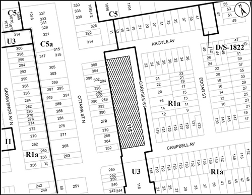 Drawing of 115 Campbell Street location map