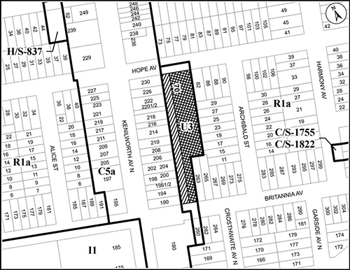 Drawing of 70 hope street location map