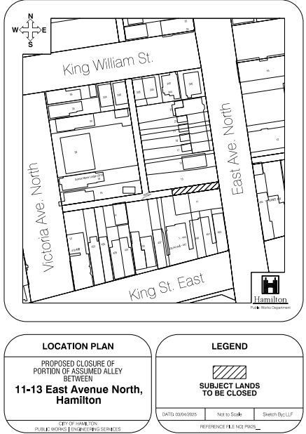 Location Plan map of 11-13 East Avenue North, Hamilton