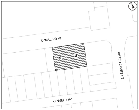 Map of subject property at 25-36 Rymal Road, Hamilton