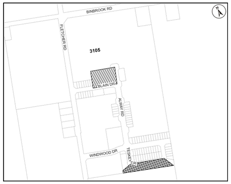 Map of subject property at 3105 Fletcher Road