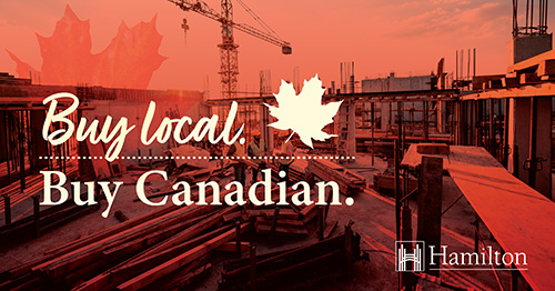 Text: "Buy local. Buy Canadian"