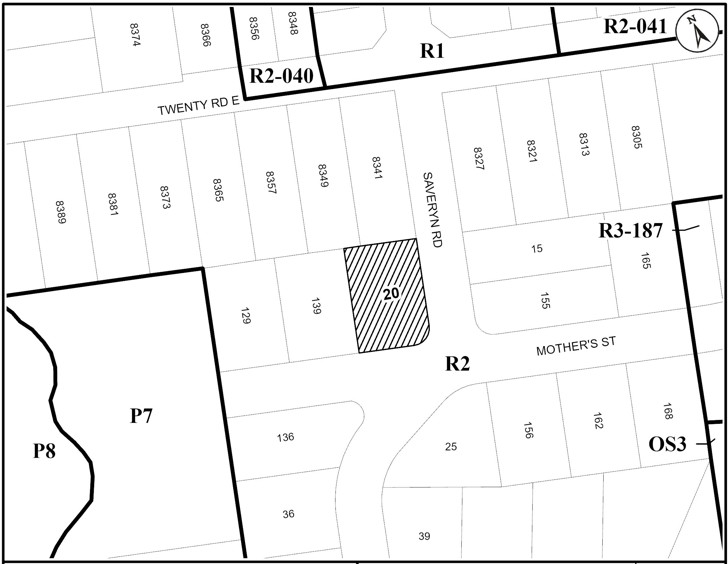 Location map for 20 Saveryn Road, Glanbrook