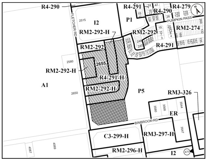 Study area map for 2655 Fletcher Road