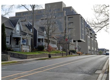 Rendering of proposed 8 storey mixed used building for 392, 398, 400, 406 and 412 Wilson Street East and 15 Lorne Avenue, Ancaster 