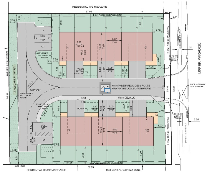 Rendering of proposed 12 3-storey townhouse units at 974 & 980 Upper Paradise Road, Hamilton