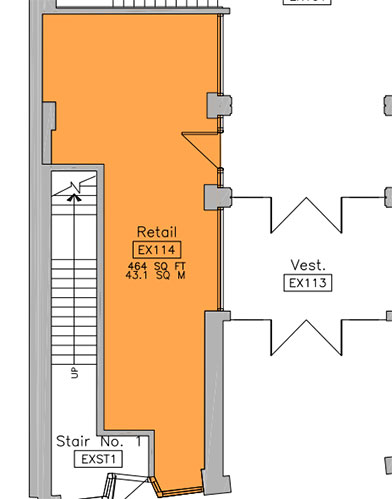 Floor Plan of retail space at 28 James Street North, Hamilton