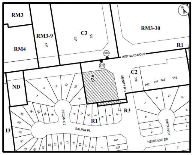 Location map for 520 Highway No. 8