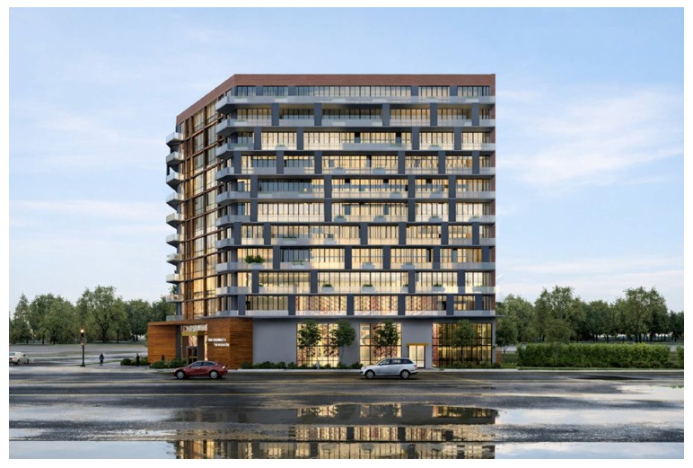 Proposed rendering of 11-storey rental building for 520 Highway 8