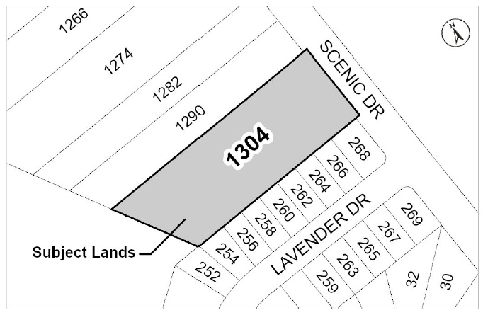 Location map of 1304 Scenic Drive, Ancaster