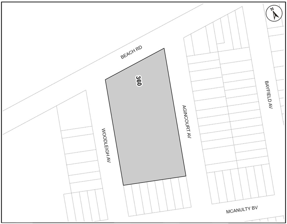 Location map for 360 Beach Road, Hamilton