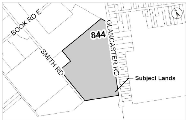 Location map of 844 Glancaster Road