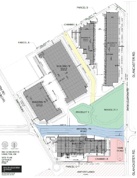 Proposed artist rendering of industrial subdivision for 844 Glancaster Road