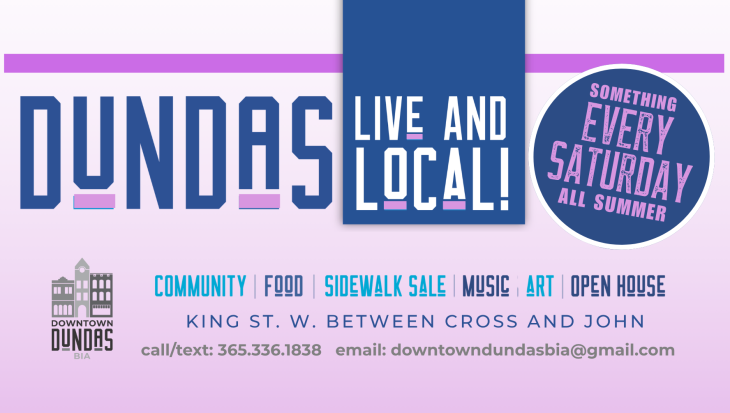 Dundas BIA Something Every Saturday All Summer Long logo