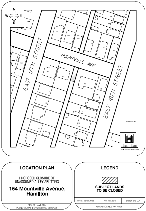 Location map of 154 Mountville Ave, Hamilton