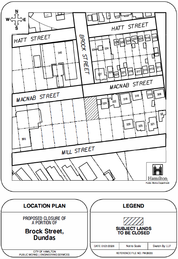 Location map of Brock Street