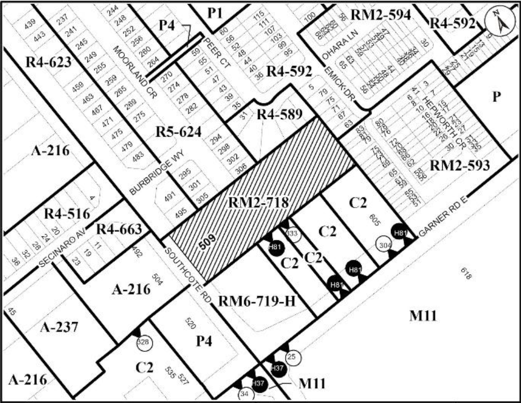 Location map of 509 Southcote Road, Ancaster