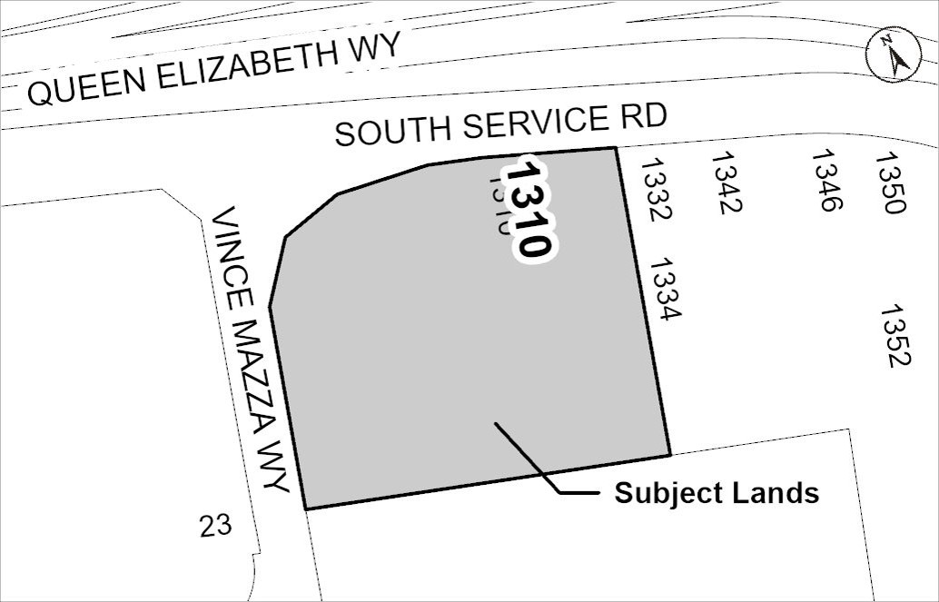 Location map of 1310 South Service Road
