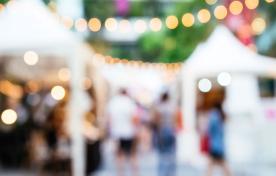 Blur Outdoor Street Market Festival events with people