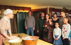 Tour of Dundurn kitchen with cook in period attire