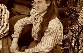 Sepia tone photo of Edna Mcquesten