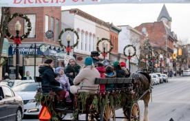 Horse drawn carriage in the streets of Dundas