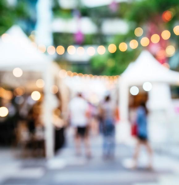 Blur Outdoor Street Market Festival events with people