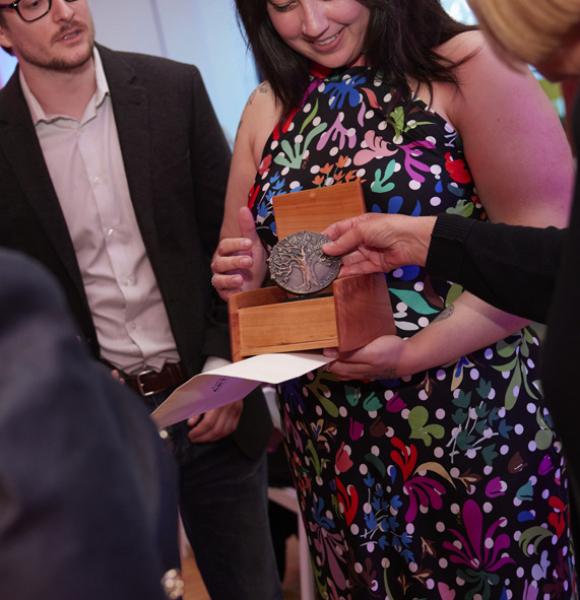 Arts Awards recipient with medal