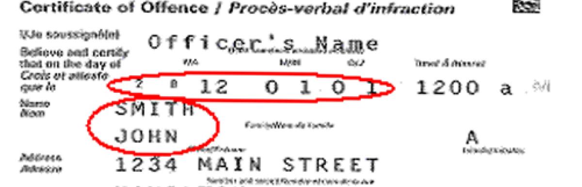 Provincial offences notice