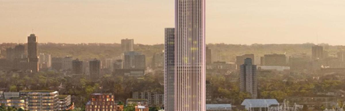 Pier 8 Block 16 Rendering showing 45 Storey Building