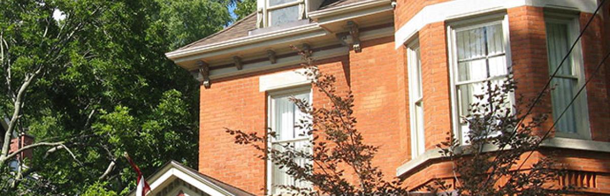 Three story heritage houses in Dundas Neighbourhood