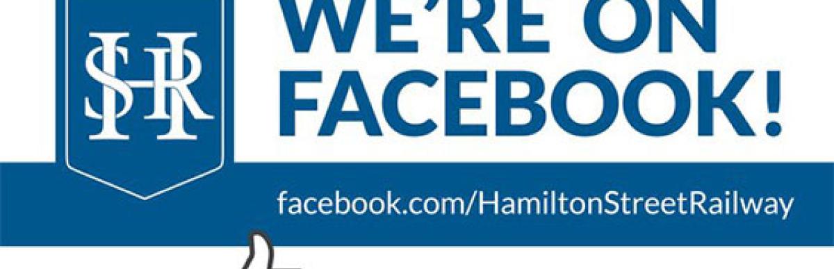 HSR logo and Facebook thumbs up logo "We're on Facebook! Like our page"