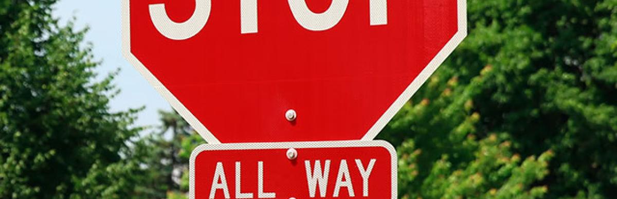 All Way Street Stop Sign in neighbourhood