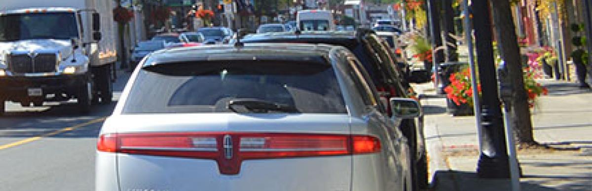 Cars parked on street in Dundas