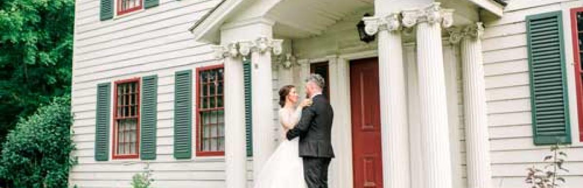 Couple out front of museum doors