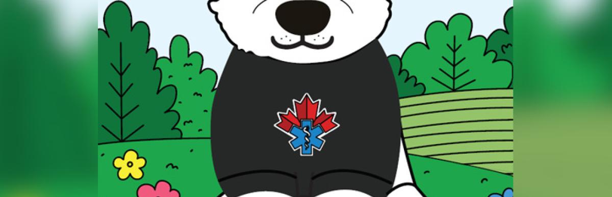 drawing of paramedics husky dog mascot