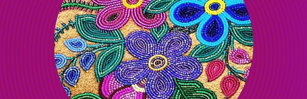 close up of a traditional Indigenous fabric pattern