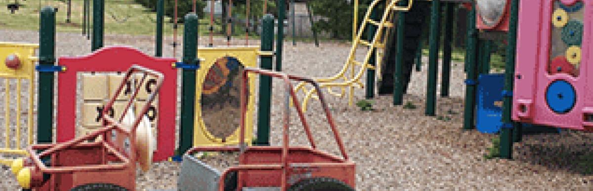 Thorner Park existing playground structure and ride along car