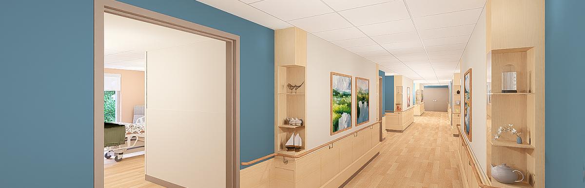 rendering of blue corridor