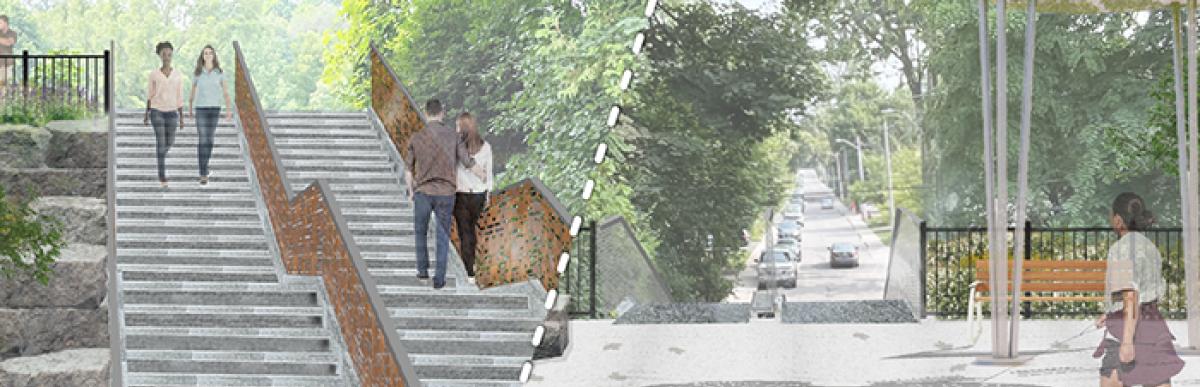 concept drawings of highland park staircase