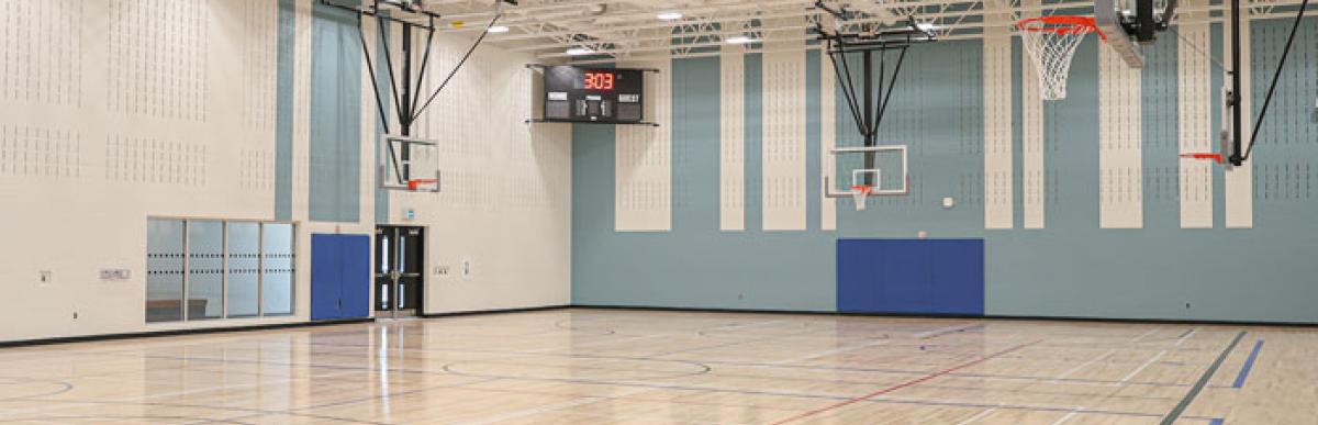Interior of gym at Sir Wilfrid Laurier Recreation Centre