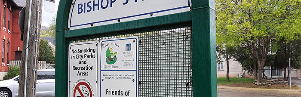Image of sign at Bishop's Park