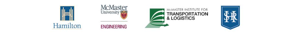 Partner logos: City of Hamilton, McMaster University Engineering, McMaster Institute fore Transportation & Logistics, HSR