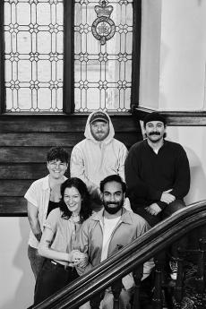 group of people on staircase