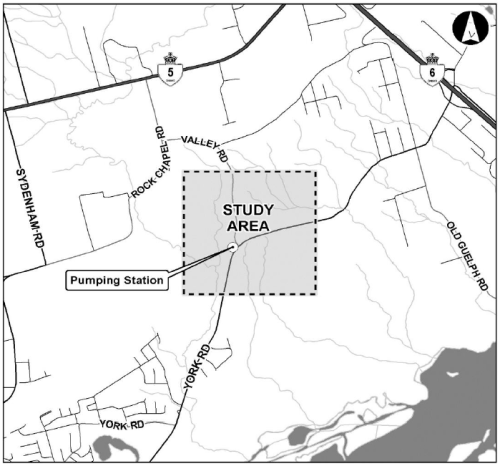 Study Area Map of York & Valley Road Booster Pumping Station